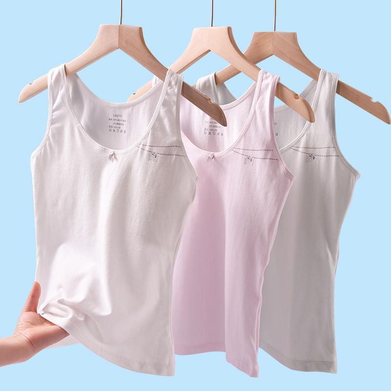 Anfeiya Summer Development Girls' Vest Camisole Tube Top Base Wear Padded Cotton Anti-Bump Non-Wear Bra Anfeiya Summer Development Girls' Vest Camisole Tube Top Base Wear Padded Cotton Anti-Bump Non-Wear Bra