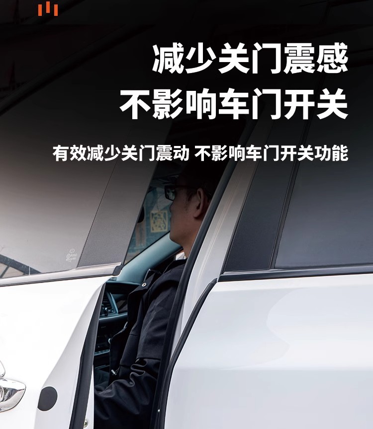 Car B-Pillar Sealing Strip, Door Center Pillar Soundproof Strip, Dustproof and Noise-Reducing Slot-Type Sealing Adhesive Strip with Adhesive Backing
