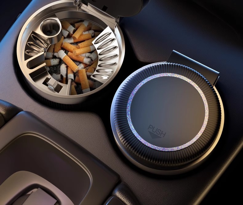 Car Ashtray Creative Multi-Functional Automatic Male Car Ashtray with Cover High-End Artifact Car Interior Supplies Wholesale