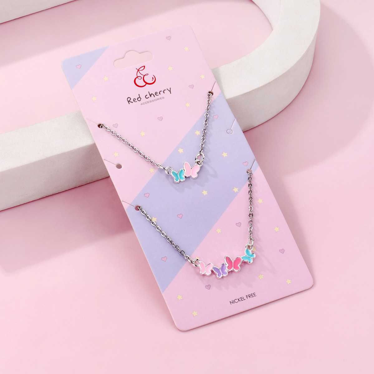 12g Weight Necklace Classification 1 Set Quantity Daily Occasion Alloy Material Butterfly Pattern Kid'S Gender Plating Design Cute, Sweet Style Cute Sweet Butterfly Alloy Plating Kid'S Necklace 无