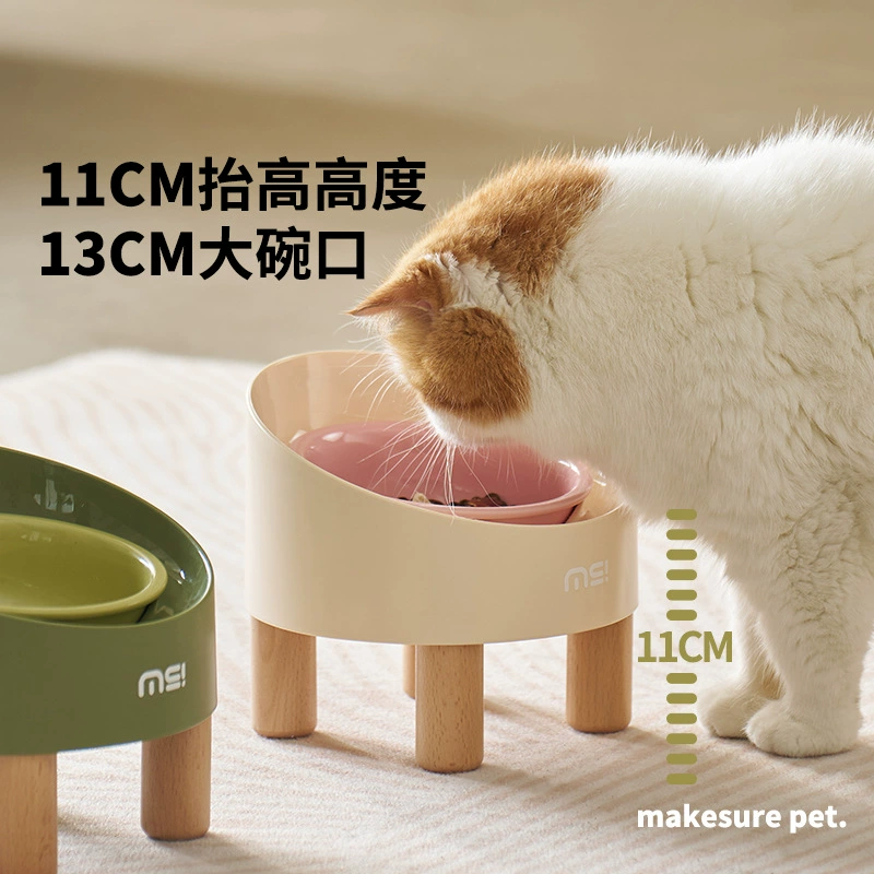 小猫碗 керамическая миска для кошек керамическая миска с высоким основанием, косой/наклонный шей, защита от опрокидывания, миска для риса, миска для еды, предотвращение опрокидывания, поилка для животных
