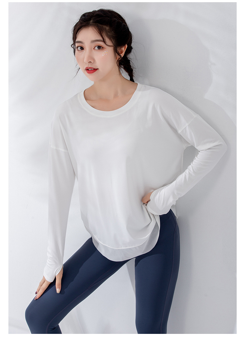 New sports long-sleeved solid color running blouse  NSFAN53421