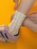 Beige lace pile socks