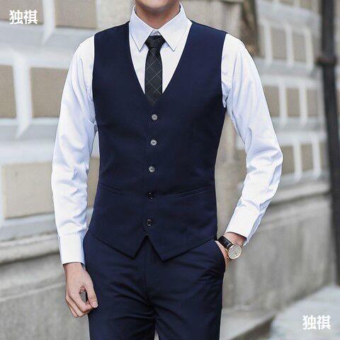 スーツのベストスーツの男性の新型のアイロンをかけない男性のスーツのベストのベストの馬は韓国版の修身の肩のカジュアルなズボンの潮を挟みます。