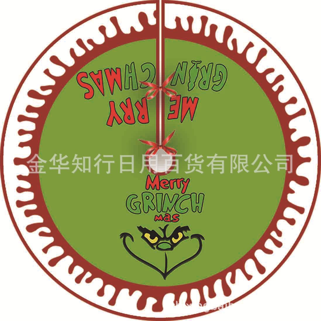 Navidad árbol extraño falda FIESTA DE Navidad copo de nieve Grinch impreso franela árbol de Navidad diseño inferior alfombra de piso