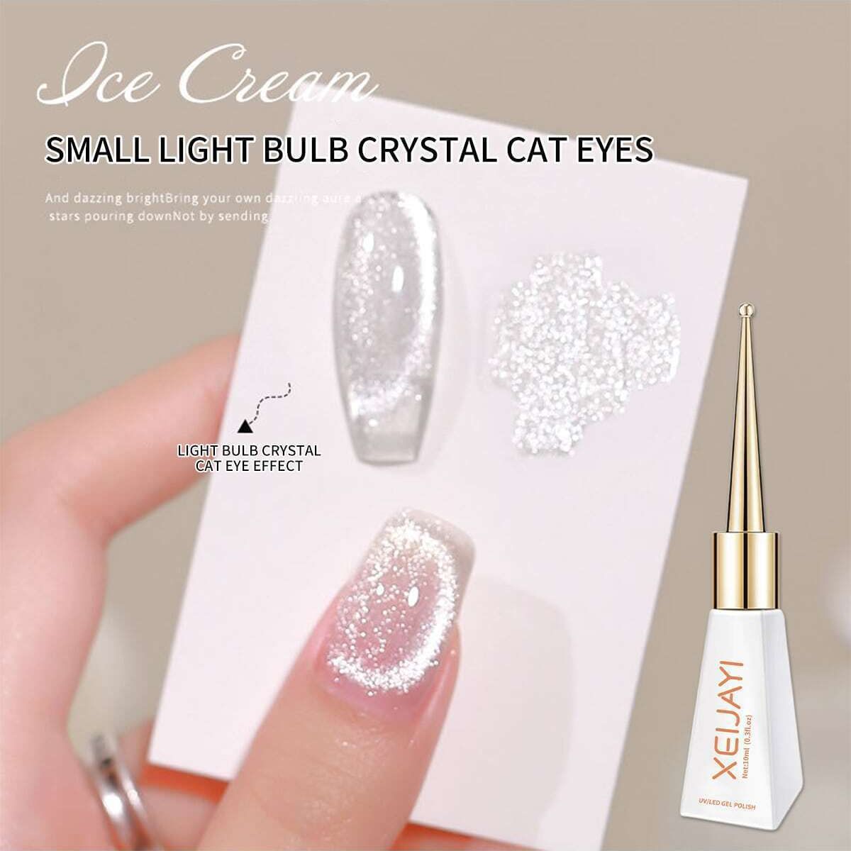 Bombilla grande pegamento para ojos de gato cristal mapa de pila de ojos de gato cualquier color de fondo esmalte de uñas pegamento para ojos de gato fábrica de esmalte de uñas al por mayor