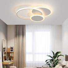 2022年新款大氣家用吸頂燈創意北歐圓環書房LED燈卧室主卧室燈具