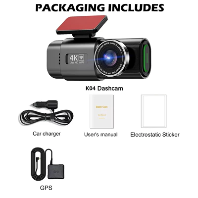 Cross-border 4K driving recorder ultra-high Driving recorder - 4k-single-recording-gps