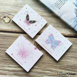 现货原创卡头立体渐变蝴蝶ins卡纸折卡包装高颜值批发