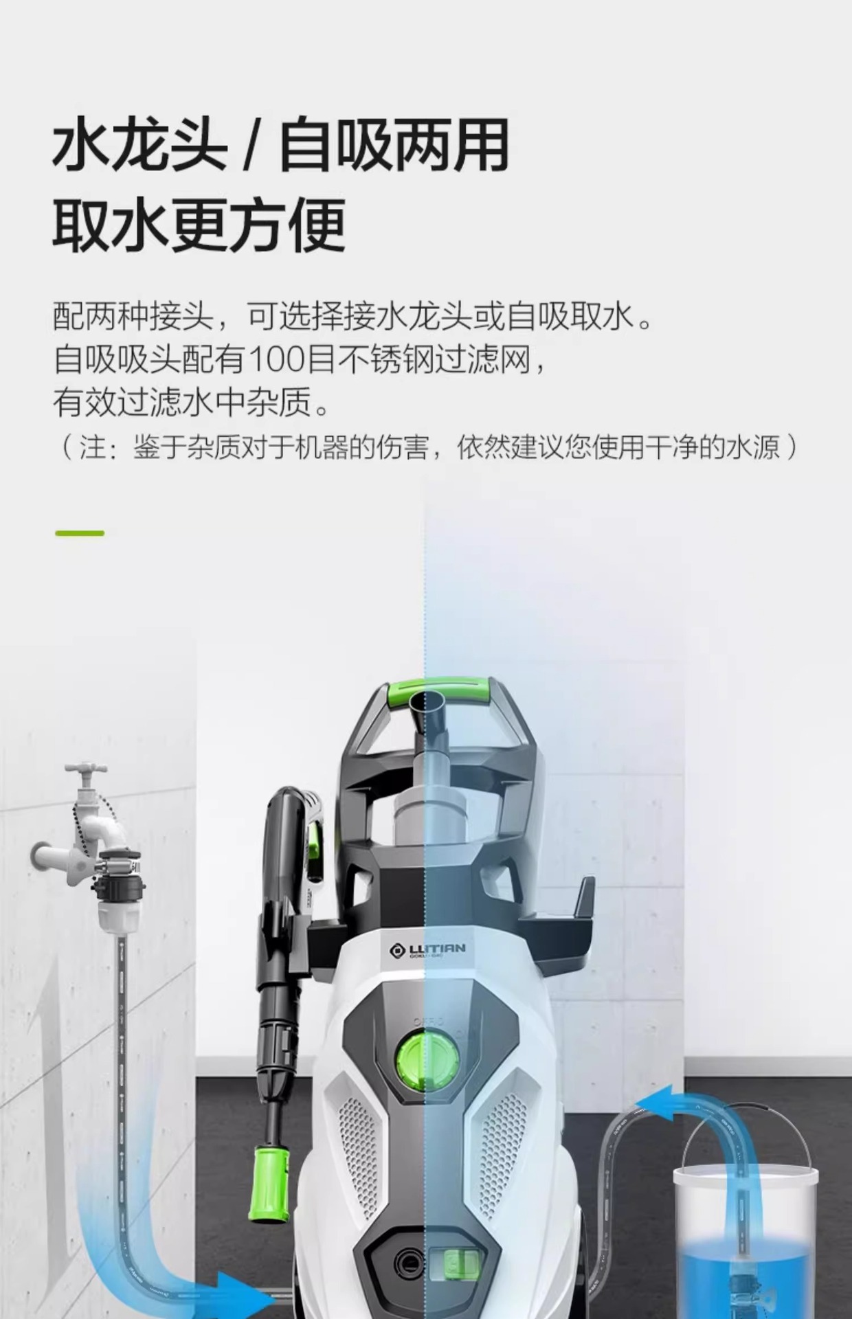 Greenfield High-Pressure Car Washer for Home Use 220V Water Pump Cleaning Machine Water Gun High-Power Car Washing Foam