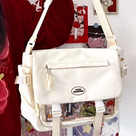 Маленькая сумка для закусок через плечо, универсальная прозрачная детская сумка на одно плечо, холщовая сумка большой вместимости для кампуса и поездок на работу