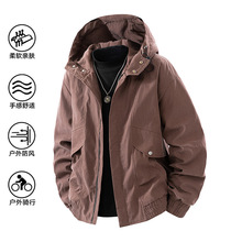 3D图【多组风格图片 】M-8XL大码夹克外套男勃垦地红复古工装外套