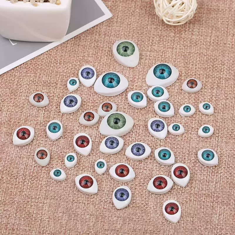 跨境专供玩具配件血丝眼片恐怖娃娃玩具眼睛定 制颜色尺寸现货批