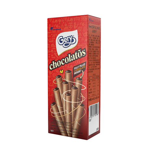 Indonesian imported Gery Zili black chocolate flavored filled waffle cookies 140g