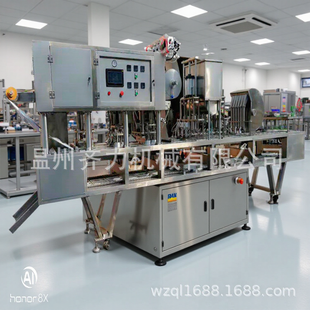 齐力QL-6A果汁茶自动灌装封口机 杯装蜂蜜青柠檬水充填封杯机