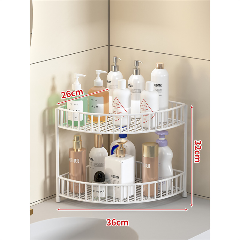 Estante de Esquina para Encimera de Baño de Hierro, Multicapa, para Cosméticos y Artículos de Tocador image 12