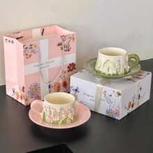 Light Luxury Lily of the Valley Ceramic Coffee Cup & Saucer