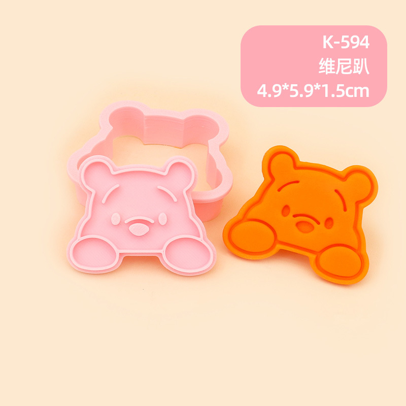 Molde para Galletas de Winnie the Pooh, Molde para Hornear de Fondant con Diseño 3D de Dibujos Animados, Molde para Decoración de Pasteles para Hacer en Casa