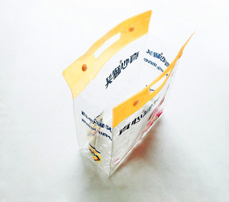 定制透明pvc手提袋购物袋 广告礼品幻彩包透明果冻包三件套镭