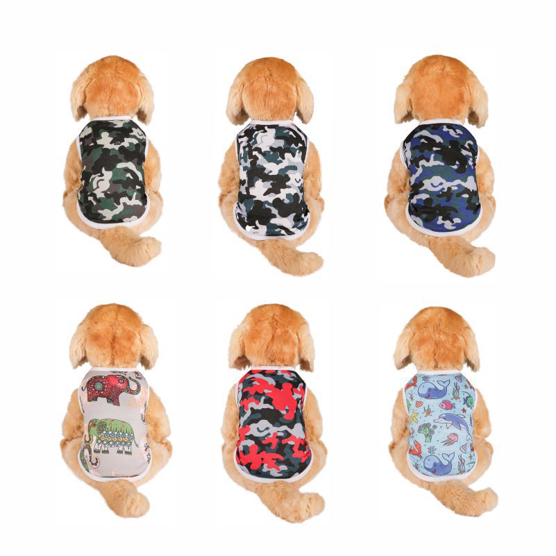 New Pet Summer Vest, Thin Print Vest for Dogs, French Bulldog and Teddy Bear Dog