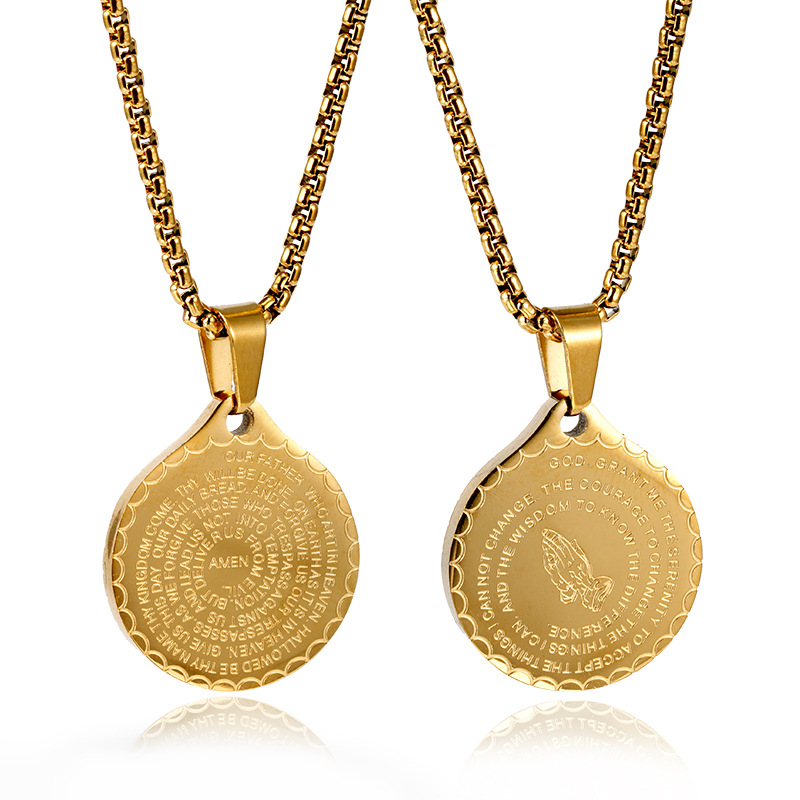 Fashion Letter Titanium Steel Plating Pendant Necklace 1 Piece