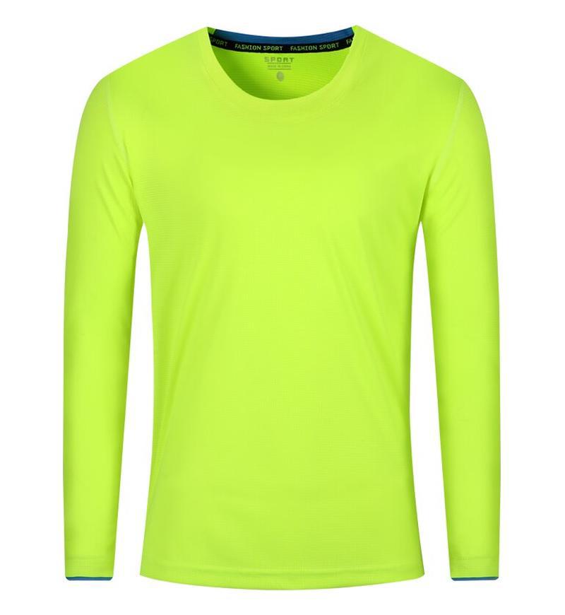 Fluorescent green round neck long sleeves