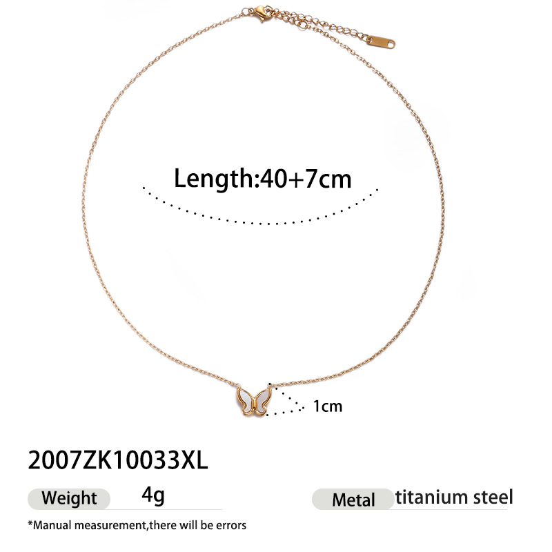 Tena collar de acero inoxidable europeo y americano de lujo ligero diseño de nicho de todo fósforo collar colgante de concha dulce y fresco estilo de chica caliente al por mayor image 10