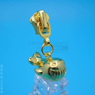 定制3D立体镀金锌合金公仔金属拉链头箱包手袋拉牌拉片拉锁拉头