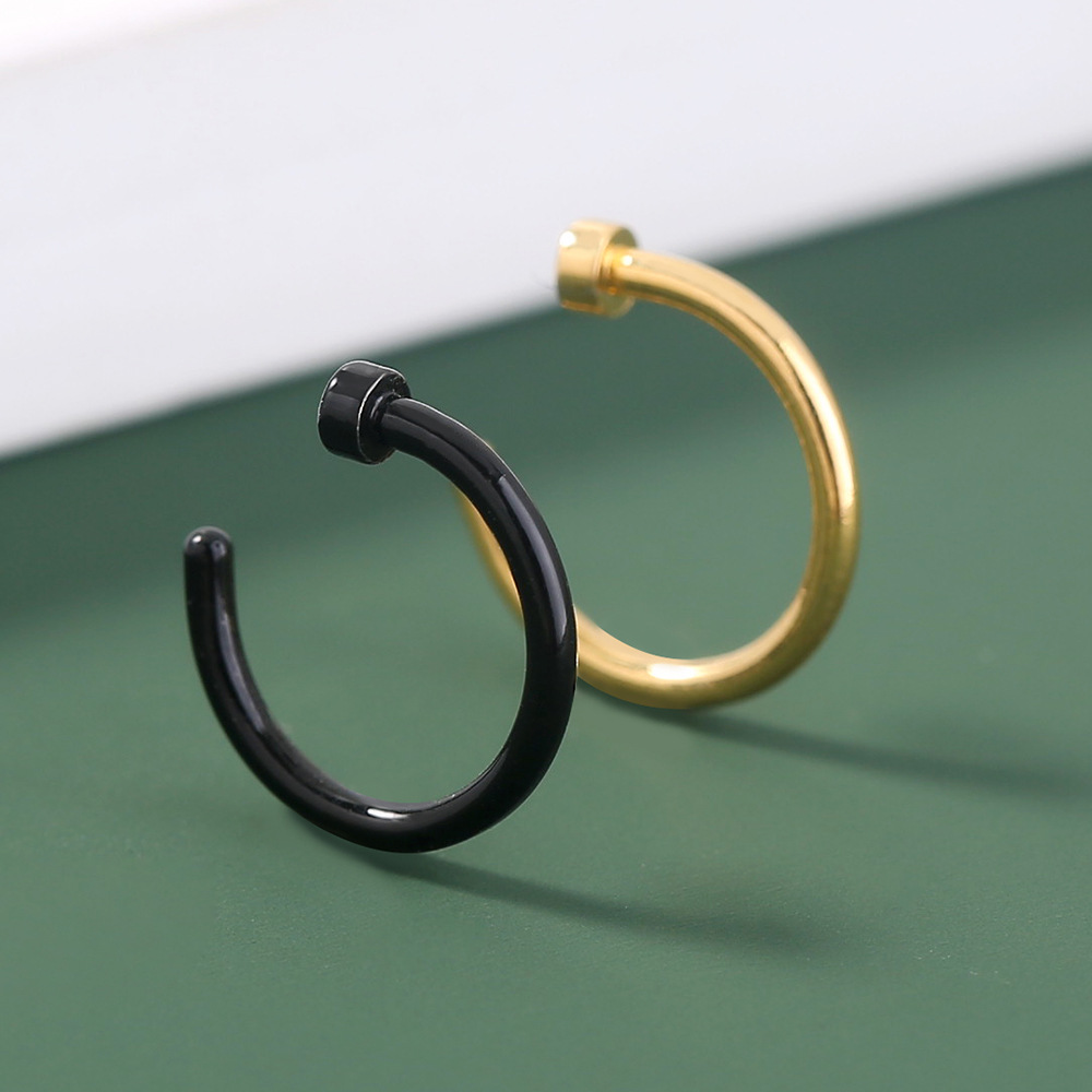 personalized nose ring human body piercing new stainless steel fake nose clip hip hop exaggerated no