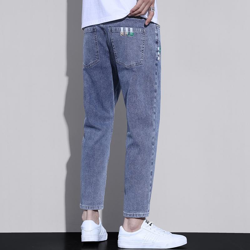 Pantalones Hombre Four Seasons marca de moda jeans recortados regulares del todo fósforo 2023 nuevos hombres sueltos rectos pantalones casuales moda