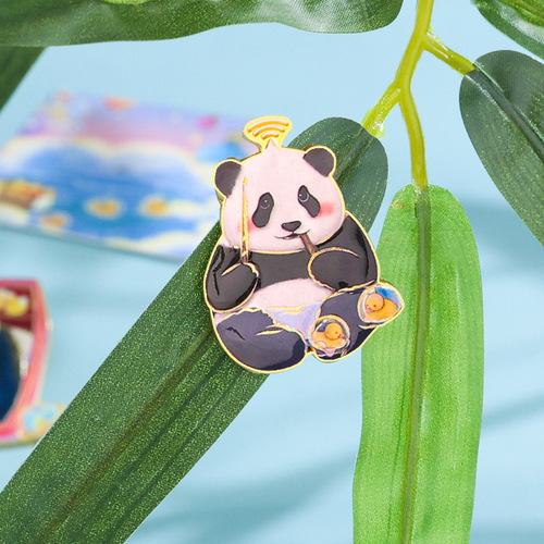 Original Chinese-style Panda Brooch: Chengdu Travel Souvenir, Zoo Memorial Gift, Cartoon Mini-Animal Badge