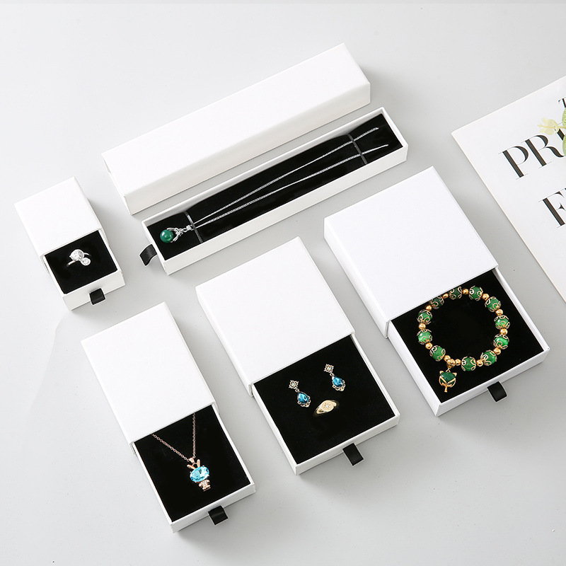 In-Stock Drawer Jewelry Packaging Box, Jewelry Box, Bracelet, Ring, Bangle, Pendant Pull-Out Box, Eco-Friendly Paper