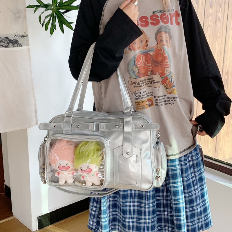 新款日系蝴蝶结学院风JK少女制服包二次元肩斜挎包手拎吧唧痛娃包|undefined