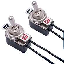 带线钮子开关KNS-1摇臂拨动开关2档13CM线长重型摇杆开关12MM开孔