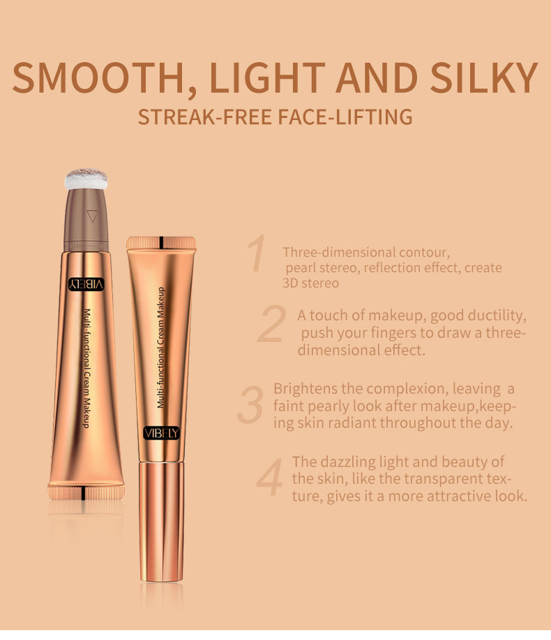 VIBELY Multi-functional Highlighter Contour Brightening Shadow Stick Waterproof Blush Stick Three-dimensional Nose Shadow Cross-border Makeup undefined