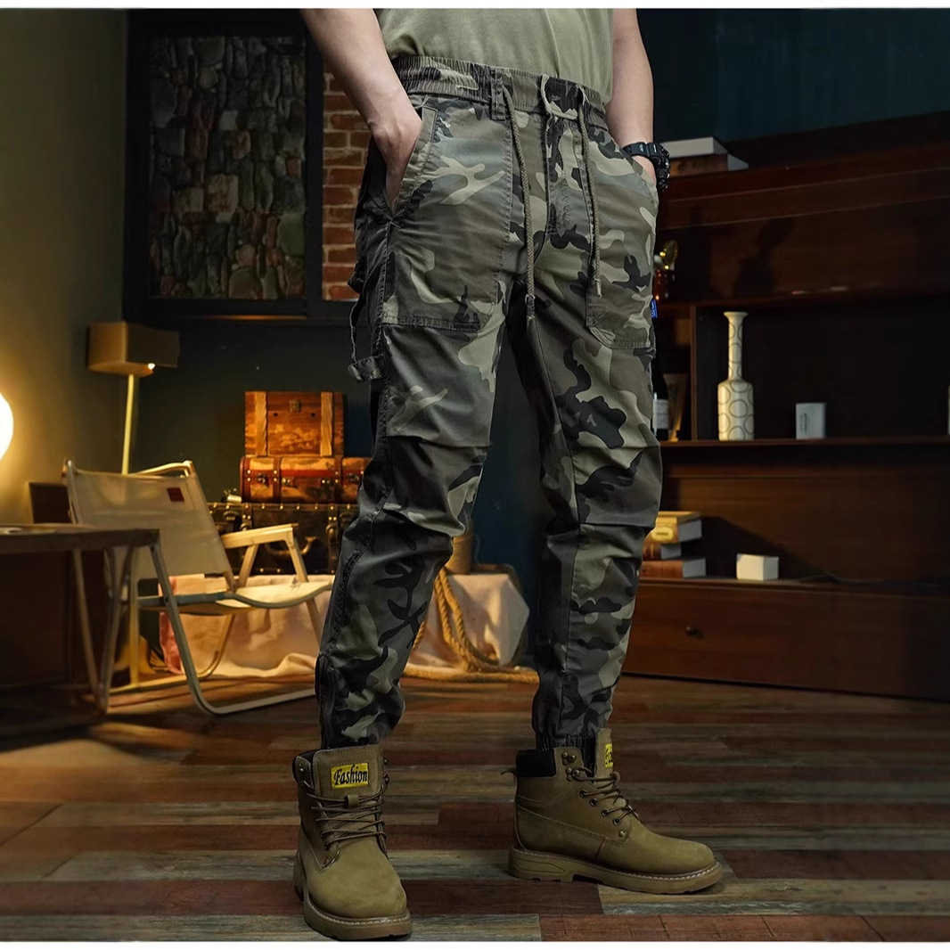 2024 New Camouflage Retro Casual Work Pants Men's All-match Trendy High Street Fashion Personality