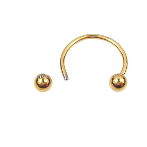 European and American cross-border stainless steel C-shaped rod horseshoe ring electroplated C-type stainless steel sharp cone nose ring piercing jewelry