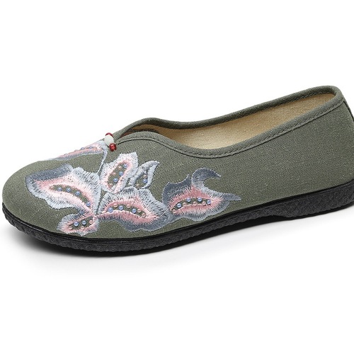 Old Beijing cloth shoes for women shoes and cotton and the old man quietly elegant mother single shoes embroidered shoes shoes in the spring and autumn grandma