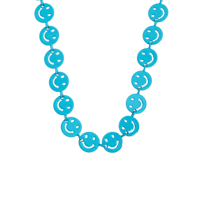 Wholesale Jewelry Color Dripping Smile Expression Copper Necklace Nihaojewelry display picture 4