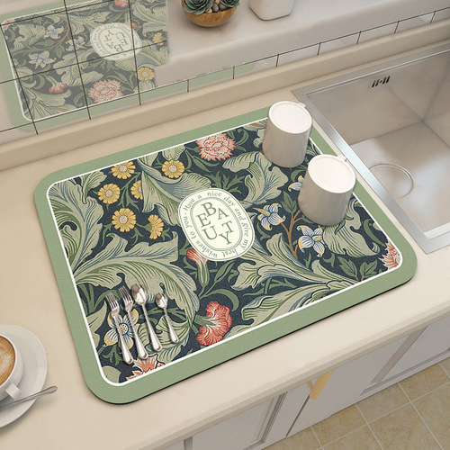 Simple modern absorbent pad soft diatom mud tabletop non-slip tableware dry no-wash table mat kitchen countertop drain pad