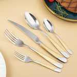 哇噢定制工厂批发不锈钢餐具 星钻牛排刀叉子不锈钢西餐餐具套装