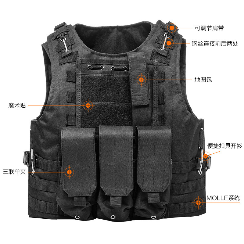 Chaleco táctico de camuflaje chaleco multifuncional anti-punchazo chaleco anfibio de acero rápido desmontaje hombre armadura ligera