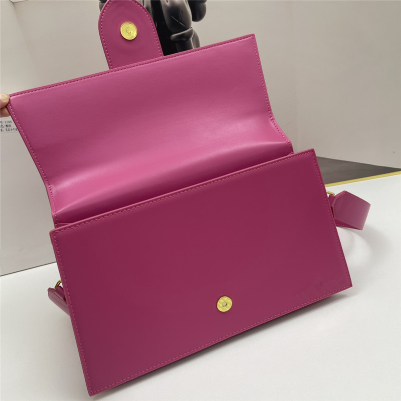 2022 New Niche Luxury Texture Single Shoulder Genuine Leather Pink Crossbody Baguette Bag Women's Small Square Underarm Bag - Thumbnail 4