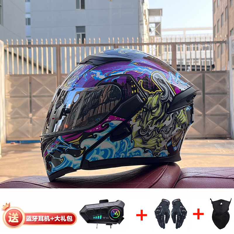 JIEKAI casco de motocicleta casco completo de motocicleta para hombres y mujeres Bluetooth casco de exposición casco de coche eléctrico 3C certificación