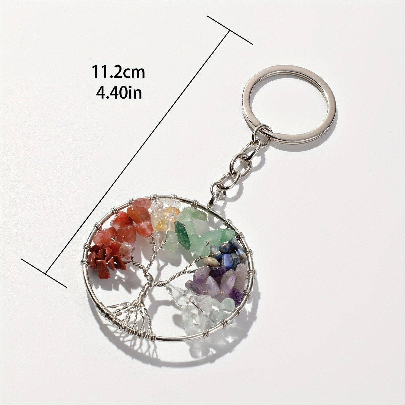 Life Tree Pattern Unisex Gender Simple Style Life Tree Natural Stone Copper Wire Unisex Bag Pendant Keychain