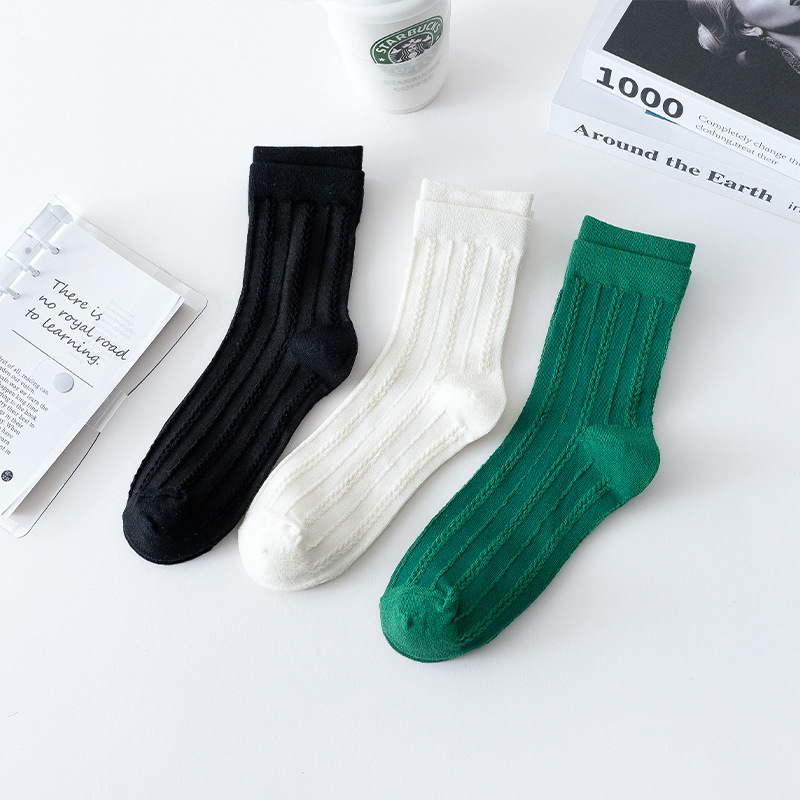 Mujeres de verano delgado estilo universitario calcetines de tela de algodón calcetines de mujer de piel Zhuhai al por mayor