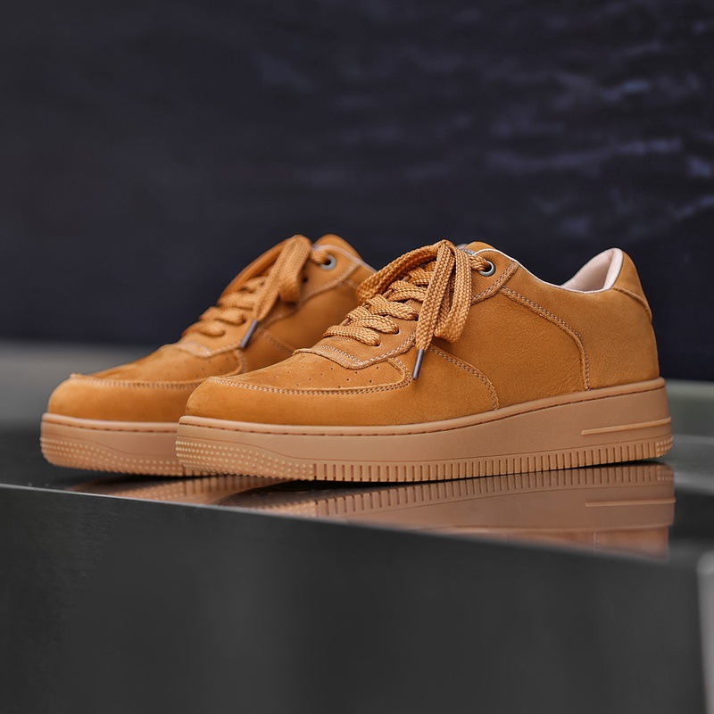 [Cuero de vaca de cabeza] 2025 zapatos de cuero auténticos de nicho de moda transpirables de suela gruesa transpirables image 4