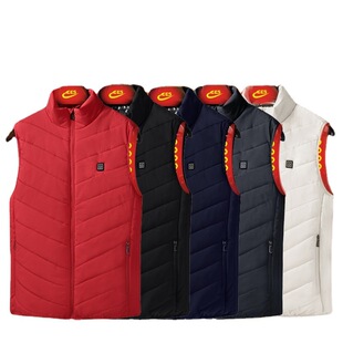 Cross-Border Heating Vest Stand Collar Heating Vest Graphene Electric Heating Vest USB Smart Constant Temperature Heating Clothing Wholesale