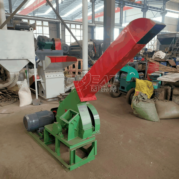 斜喂料电机版竹子切片机 水平进料木材打片机 盘式竹木削片机