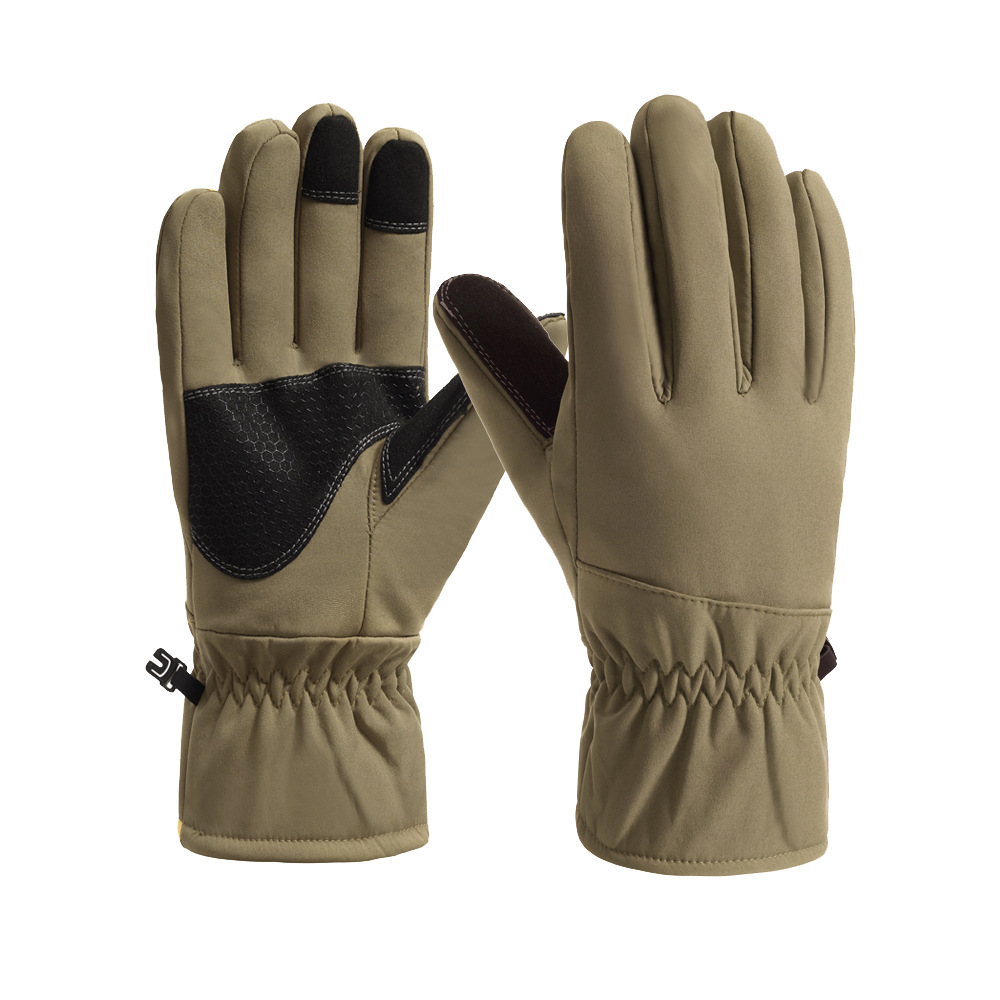 Guantes de esquí de algodón para hombres a prueba de viento y a prueba de frío con forro de lana engrosada pantalla táctil táctica invierno guantes cálidos